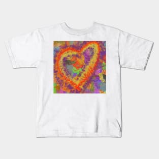 Colorful abstract of exploding hearts Kids T-Shirt